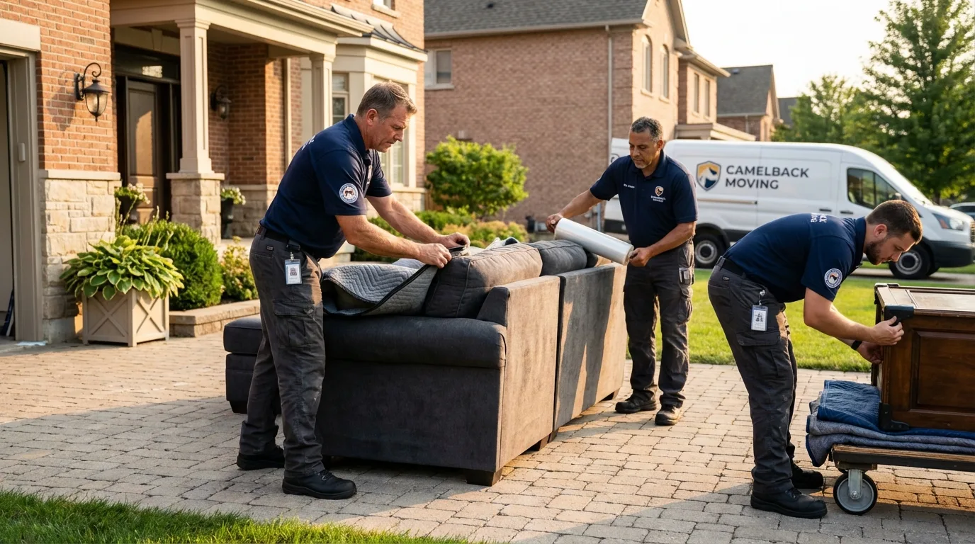 Large estate moving crew wrapping furniture in Kimberly, WI